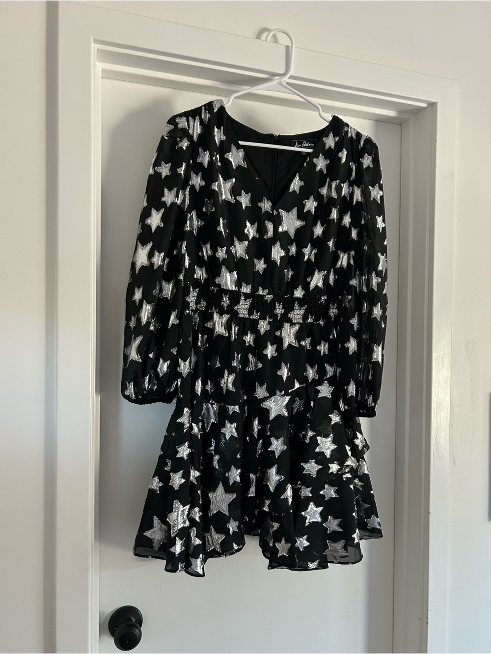 Sam Edelman - Star chiffon mini V-Neck Dress size 6 - Picture 2 of 4